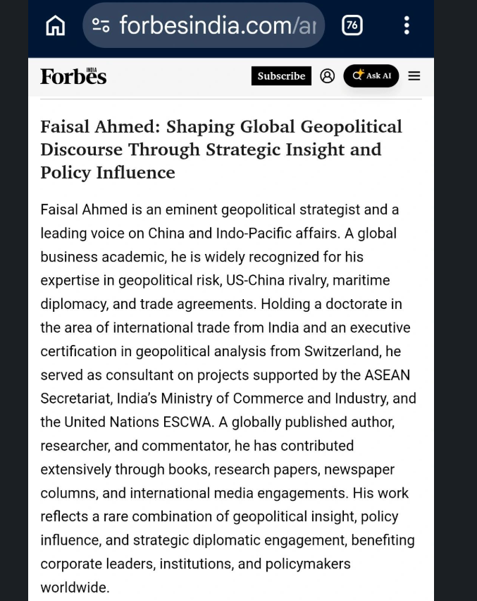 Listed among Forbes India’s “Trendsetters of the New Era”