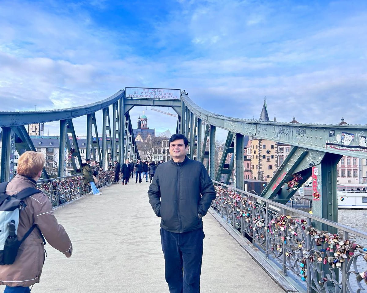 Visiting a historic bridge